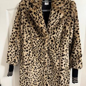 CAbi Brown and Black Teddy Jacket Plush Faux Fur